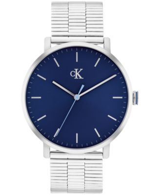 Men's Real Silver Tone Stainless Steel Mesh Bracelet Watch, 42mm