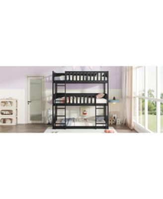 Triple Bunk Bed, Twin over Twin over Twin, Rubber Wood