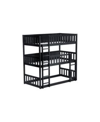 Triple Bunk Bed, Twin over Twin over Twin, Rubber Wood