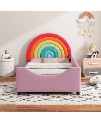 Rainbow Twin Daybed Cute Princess Bed for Kids