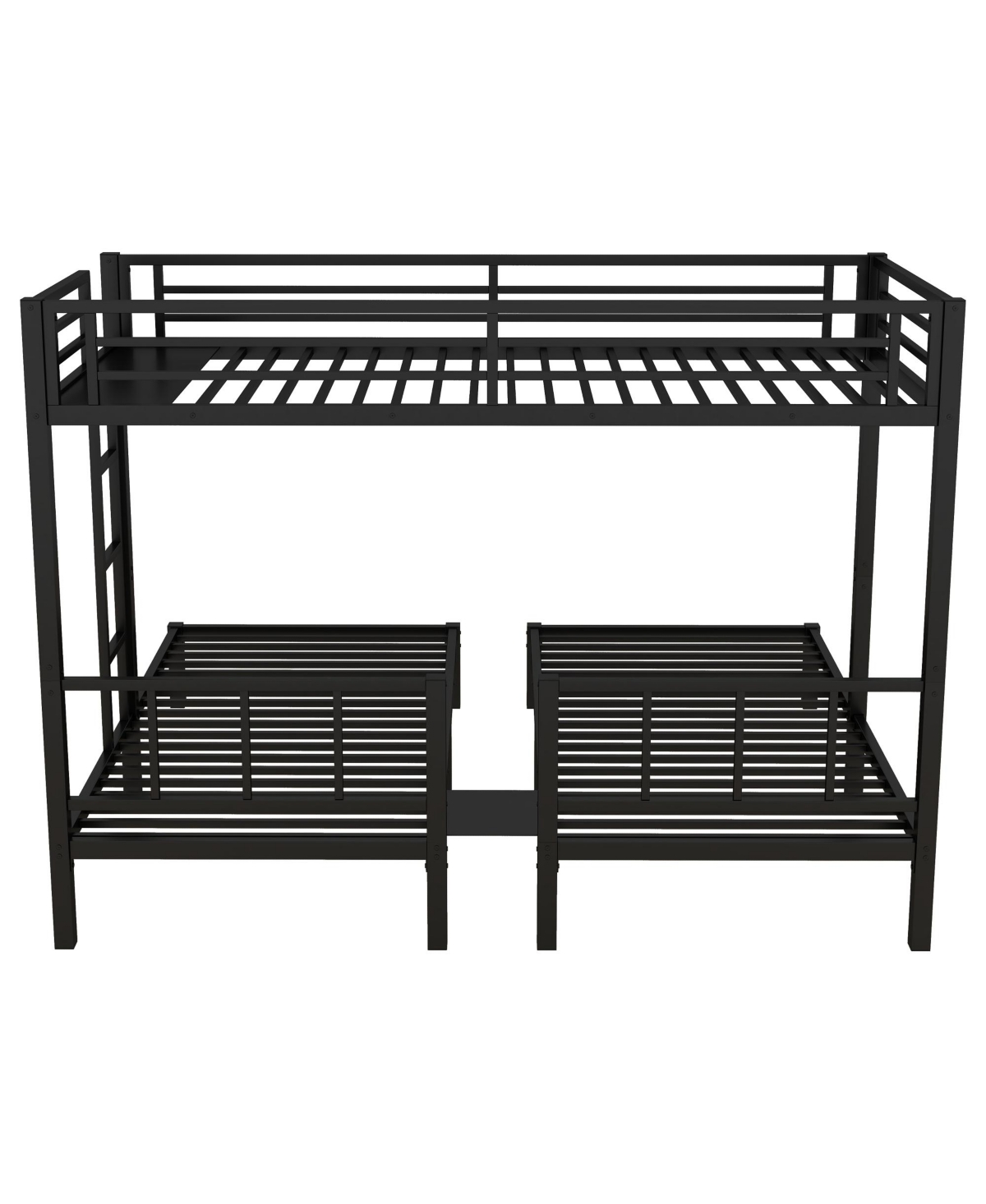 Streamdale Furniture Twin over Twin & Twin Bunk Beds for 3, Twin Xl over Twin & Twin Bunk Bed Metal Triple Bunk Bed, Black