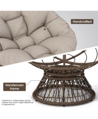 Ergonomic Wicker Chair with Plush Cushion, Durable Cover, Sturdy Frame, Smooth Swivel