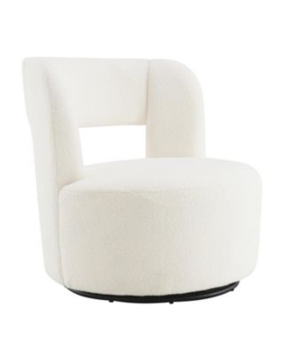  Swivelling Teddy Fabric Accent Chair, Perfect for Rooms & Waiting Areas