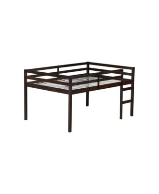 Full Rubber Wood Loft Bed with Ladder