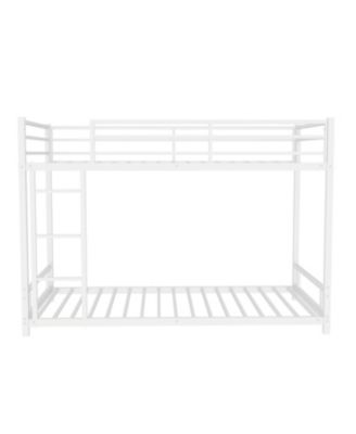 Metal Twin over Twin Bunk Bed/ Heavy-duty Sturdy Metal/ Noise Reduced/ Safety Guardrail/No Box Spring Needed