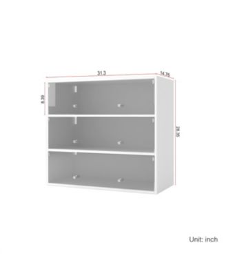 White Glass Door Shoe Box Shoe Storage Cabinet With RGB Led Light