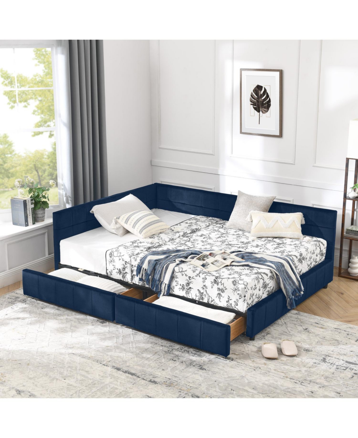 Streamdale Furniture Streamdale Tufted Upholstered Bed Frame with Comfortable Backrest