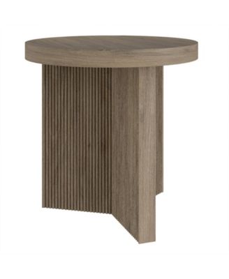 Holm 22" Wide Round Fluted Side Table