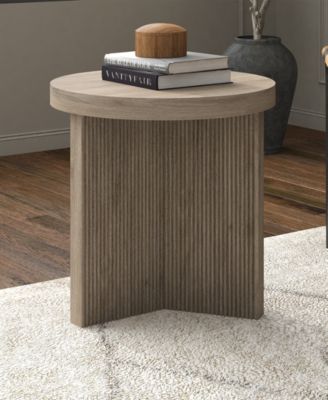 Holm 22" Wide Round Fluted Side Table