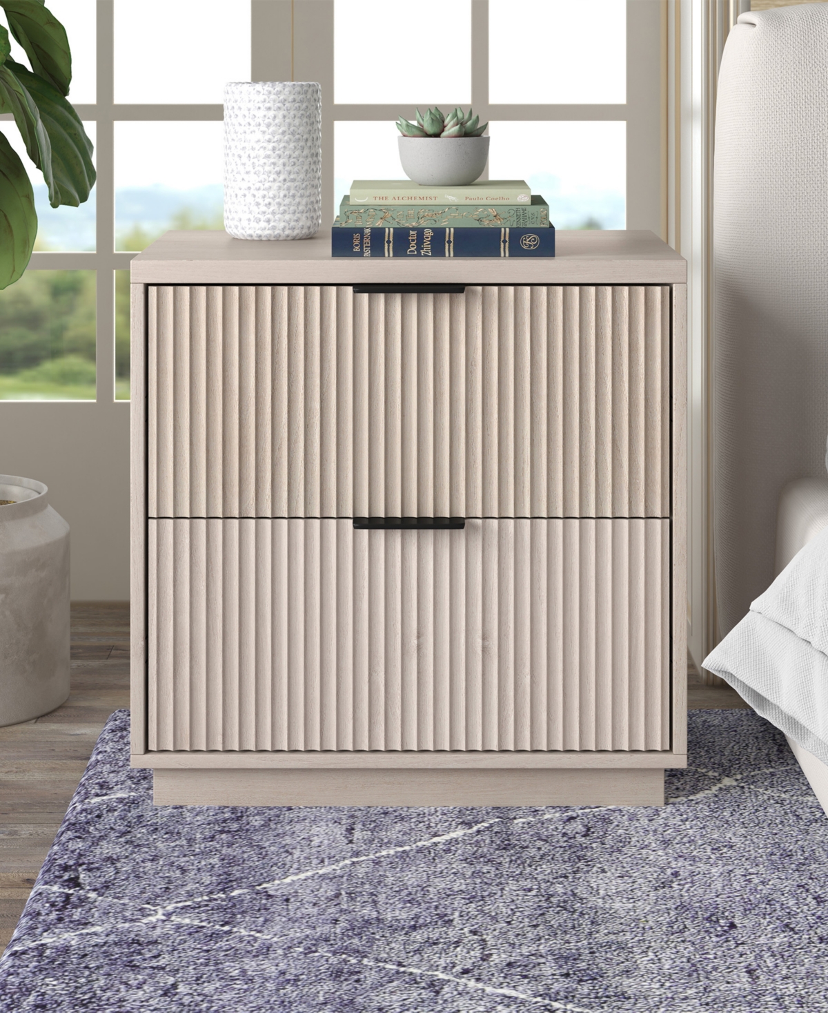 Hudson & Canal Yarden 24" Wide Rectangular Fluted Nightstand