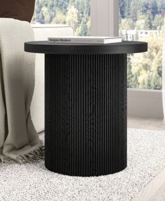 Isa 22" Wide Round Fluted Side Table