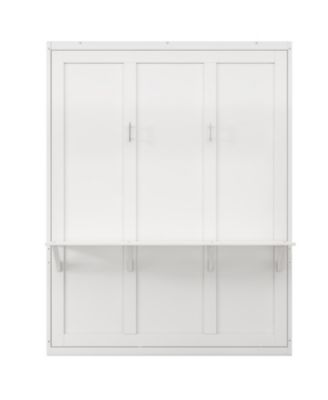 Full Size Murphy Bed,61.5-inch Cabinet Bed Folding Wall Bed with Desk Combo Perfect for Guest Room, Study, Office