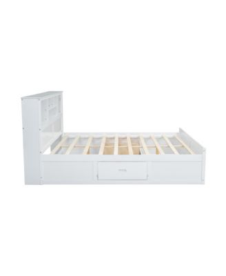 Streamdale King Size Wood Platform Bed with Multi-storage Headboard, USB and Drawers