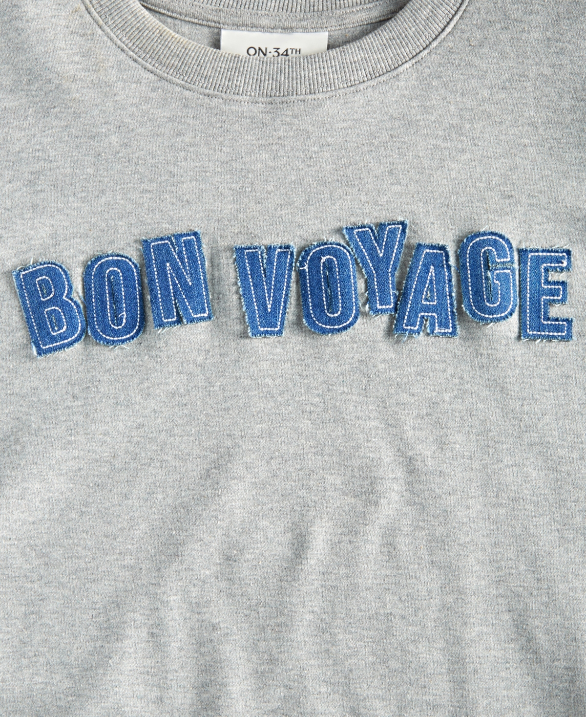 On 34th Women's Bon Voyage Denim Applique Cuffed T-Shirt, Macy's Exclusive