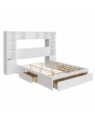 Pine Platform Bed with Storage & Charging