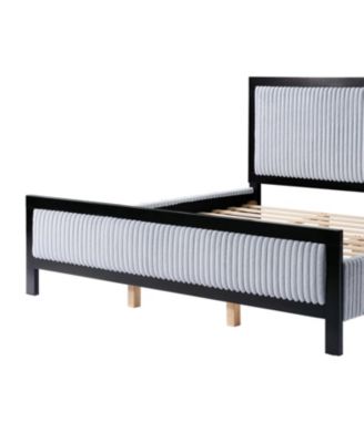 King Size Upholstered Bed with Fluffy Soft Headboard Frame
