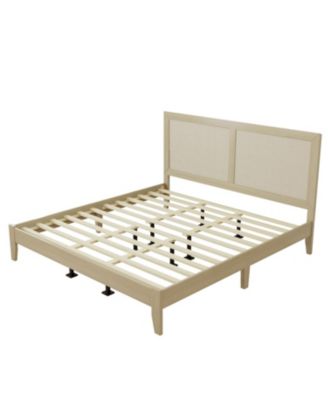 Solid Wood Platform King Bed With