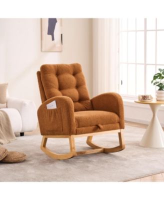 Caramel Rocking Chair with Footrest