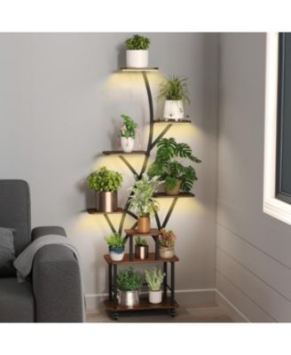 Lighted 8-Tier Plant Stand Indoor