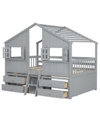 Loft Bed with Roof Windows & Storage