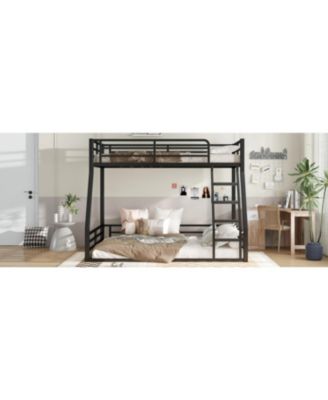 Metal Twin Over Full Bunk Bed Frame - Black