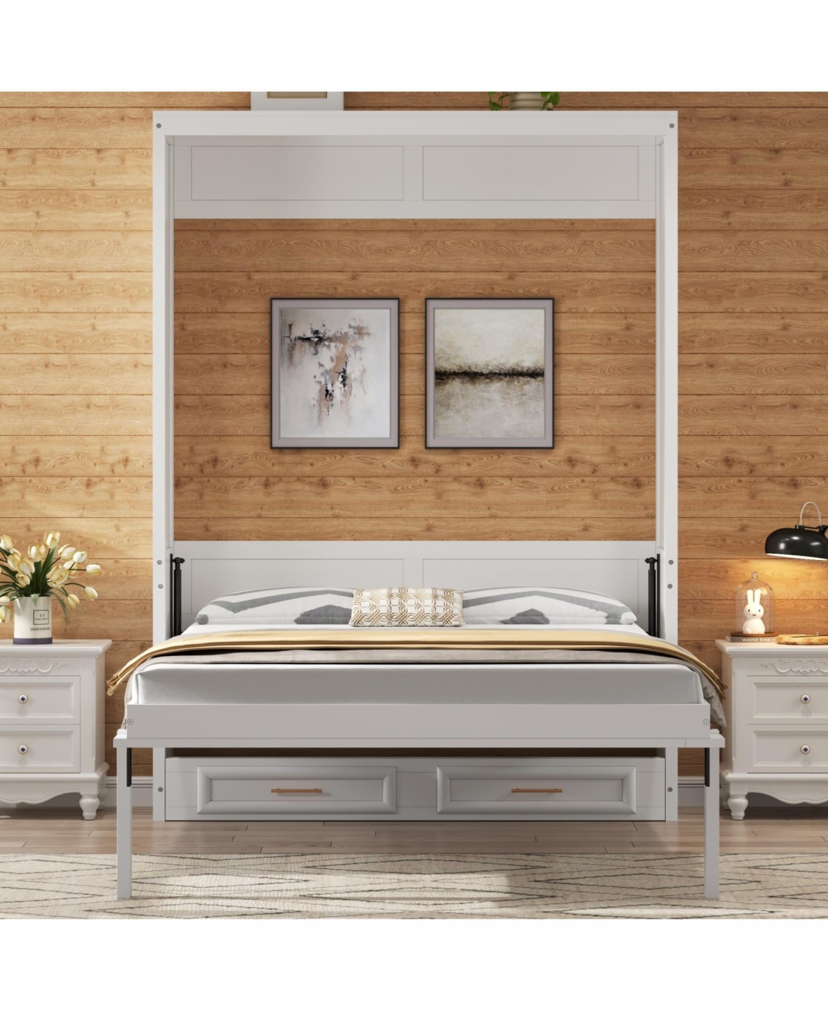 Streamdale Furniture + Full Size + Wood (or Mdf if applicable) + 2 Drawers + Murphy Bed