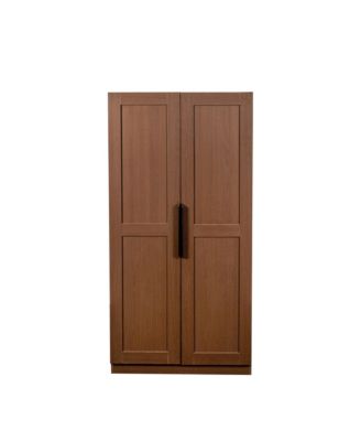 Walnut Kitchen Pantry Cabinet with Doors & Shelves