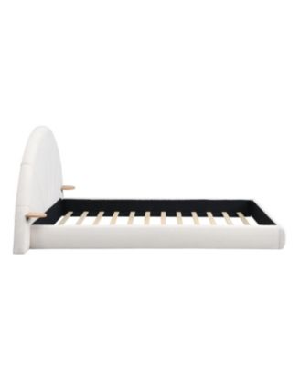 Unique Arched Boucle Bed with Small Table, Queen