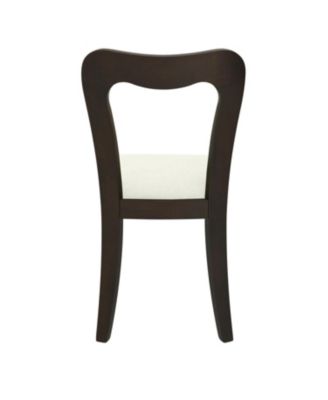 Dining Chair Without Arm (dark brown+beige) Set of 2