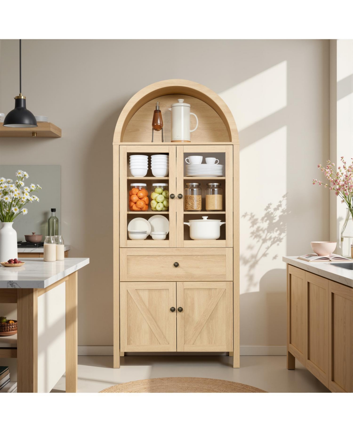 Streamdale Furniture Antique Dome Cabinet - High Quality, Large Storage