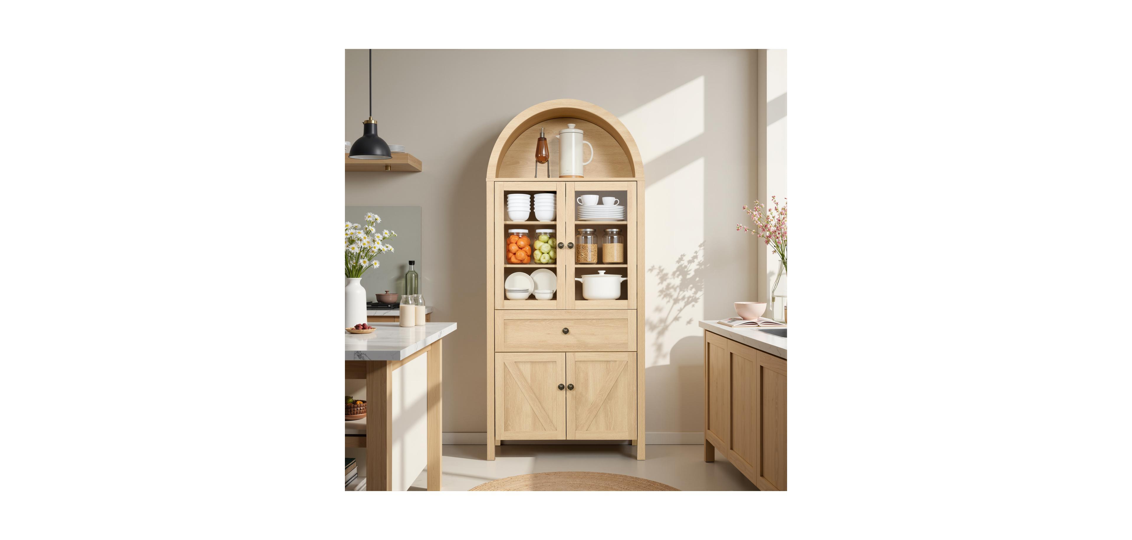 Streamdale Furniture Antique Dome Cabinet - High Quality, Large Storage