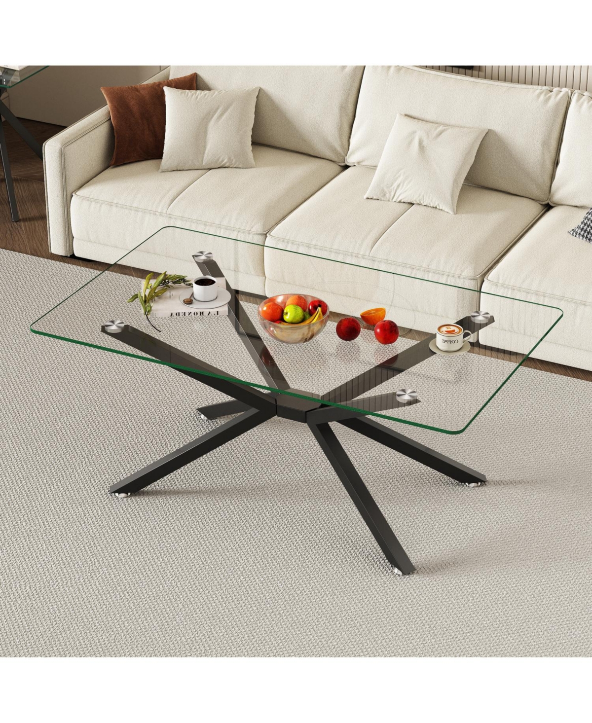 Streamdale Furniture Streamdale 39" Clear Glass Coffee Table