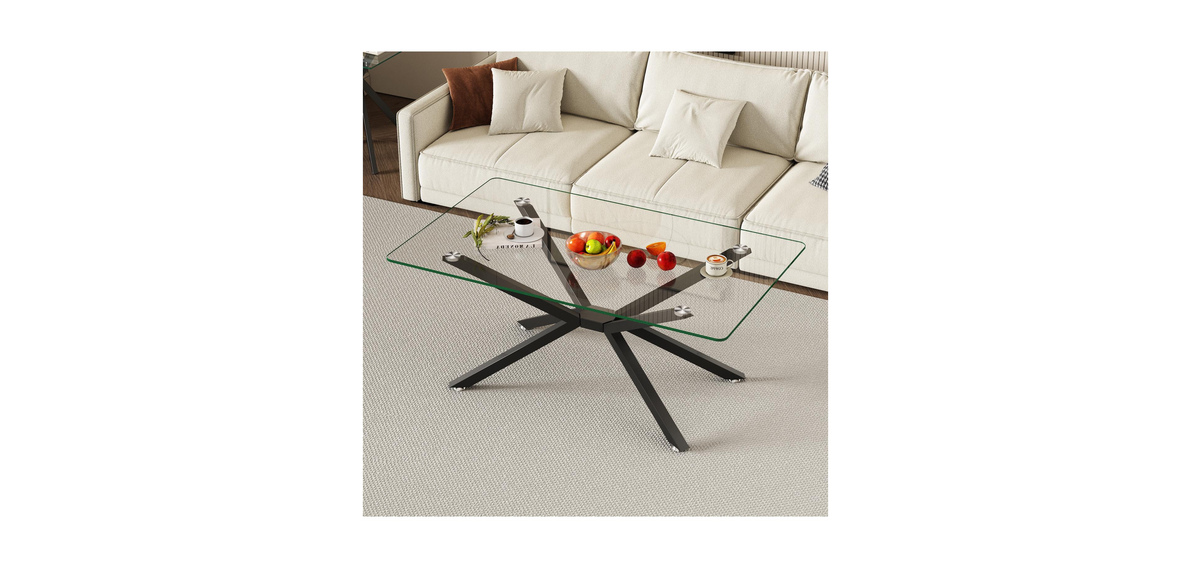 Streamdale Furniture Streamdale 39" Clear Glass Coffee Table