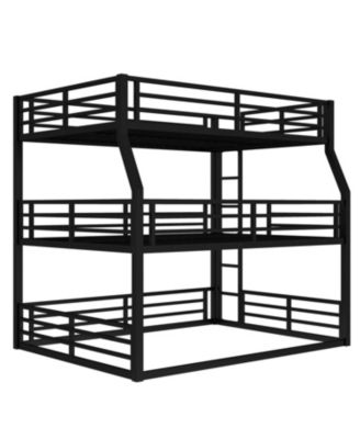 Triple Bunk Bed, Full/Queen, Metal, Heavy-Duty
