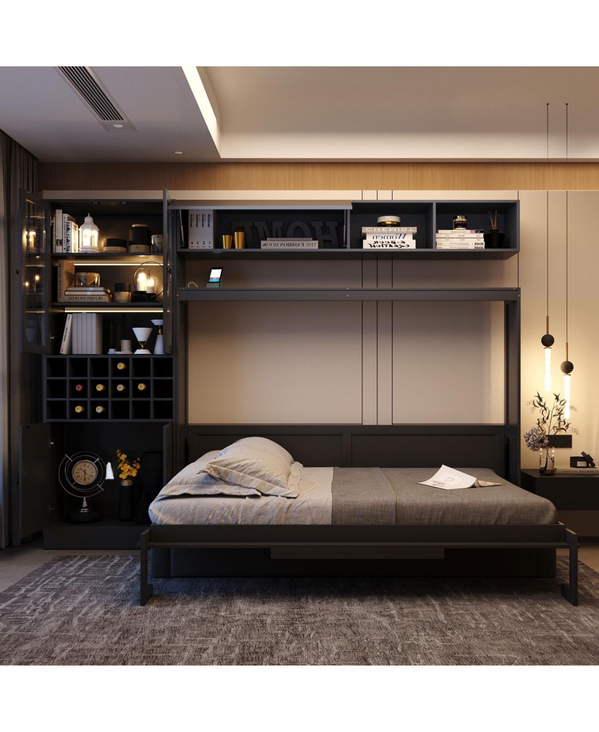 Streamdale Furniture Full Size Murphy Bed Wall Bed with Sofa