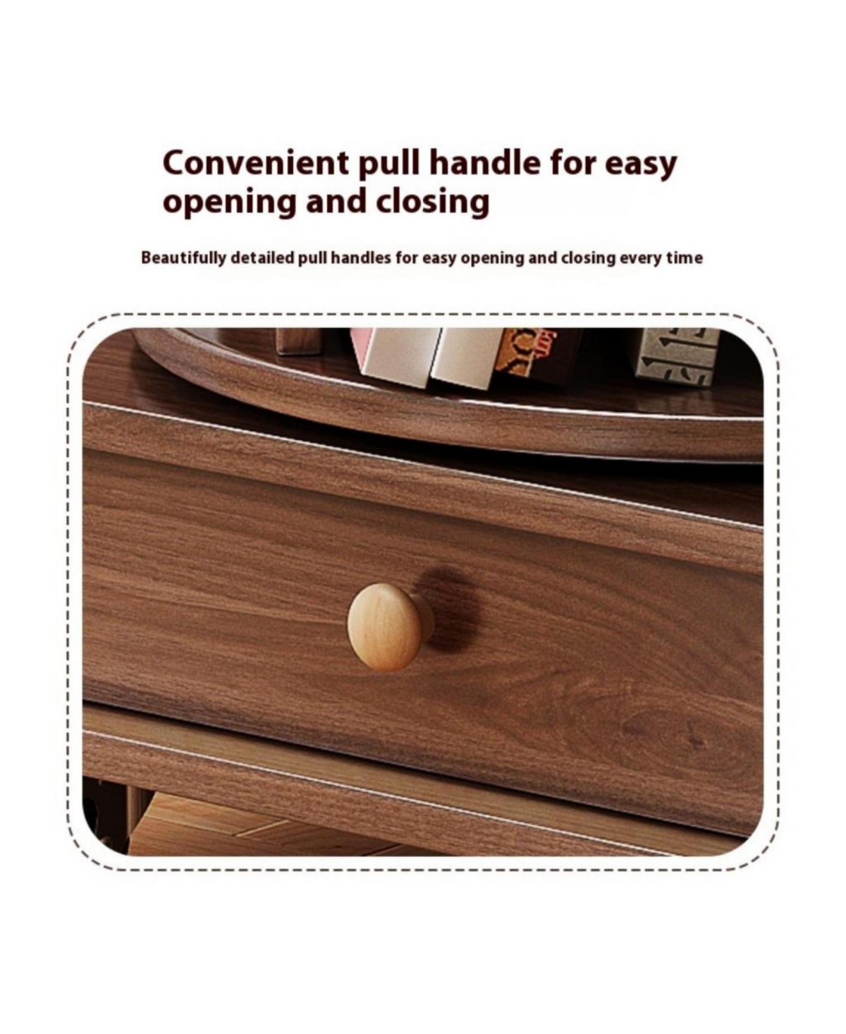 Streamdale Furniture Rotating Bookshelf 360 Corner Bookcase with Wheels, Walnut Brown