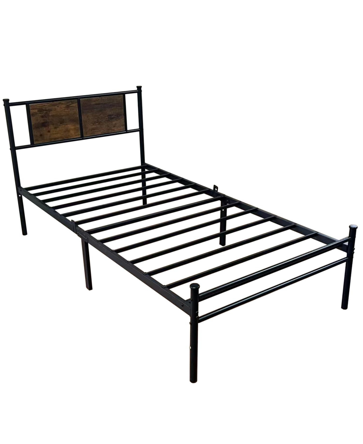 Streamdale Furniture Twin Bed Frame with Wood Headboard, Metal Slats, Easy Assembly