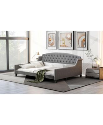Modern Gray Tufted Button Daybed