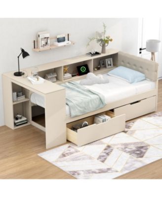 Platform Bed with Storage, Charging Station
