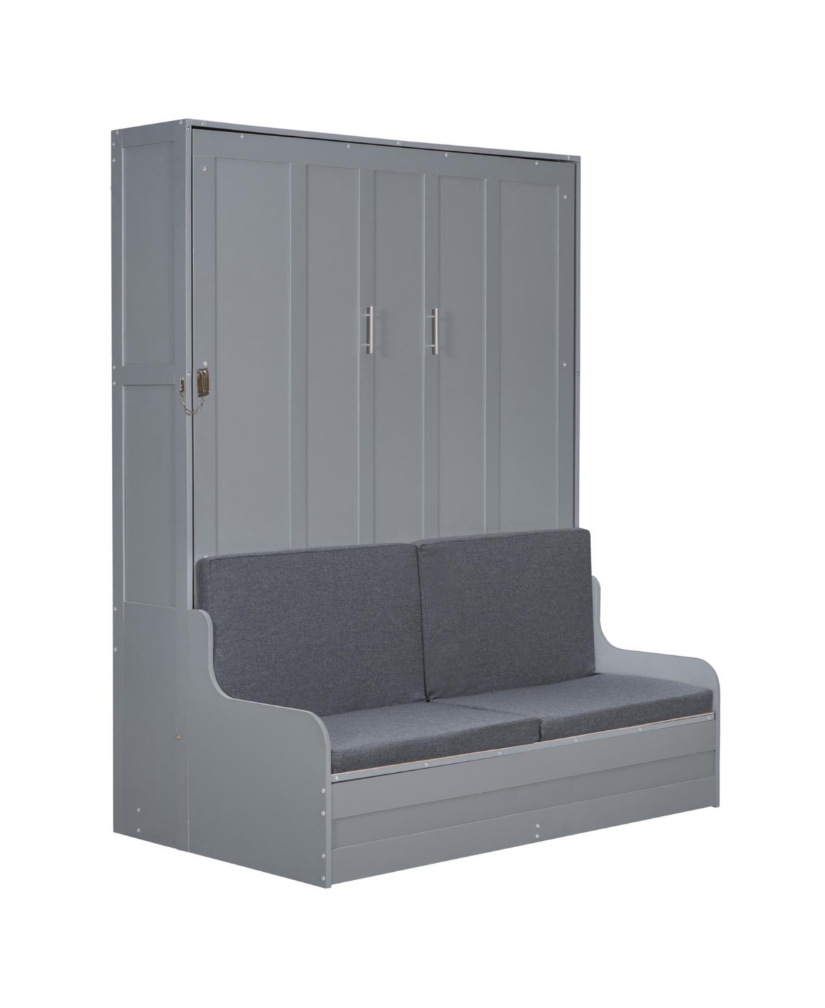 Streamdale Furniture Queen Size Murphy Bed Wall Bed with Cushion,Gray