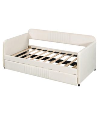 Upholstered Twin Daybed Sofa with Trundle