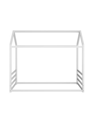 Montessori Metal Floor Bed Frame, House Bed with Guardrails, Kids/Toddlers.