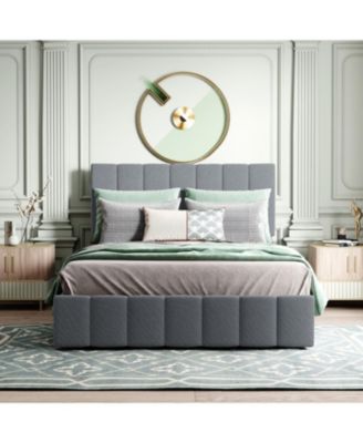 Upholstered Platform Bed w/ Hydraulic Storage