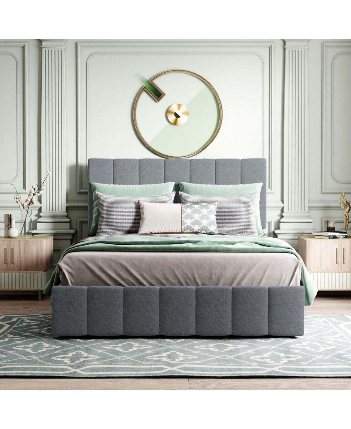 Streamdale Furniture Upholstered Platform Bed w/ Hydraulic Storage
