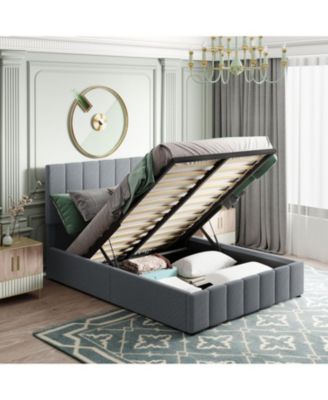 Upholstered Platform Bed w/ Hydraulic Storage