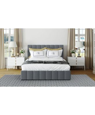 Queen Upholstered Platform Bed w/ Hydraulic Storage