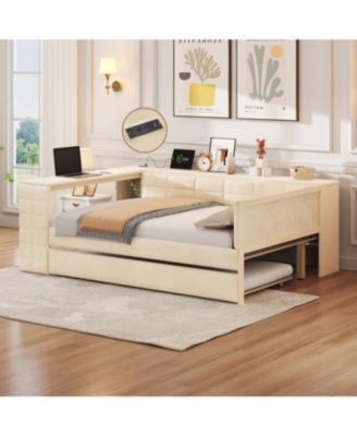 Streamdale Upholstered Platform Bed with Storage, Desk, Trundle
