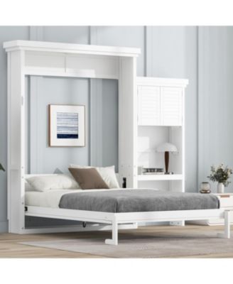 Queen Murphy Bed with Storage & Louvered Detail
