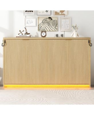 Twin XL Size Murphy Bed with LED Light, can be Folded into a Cabinet