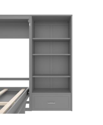 Queen Murphy Bed with Storage & Shelf